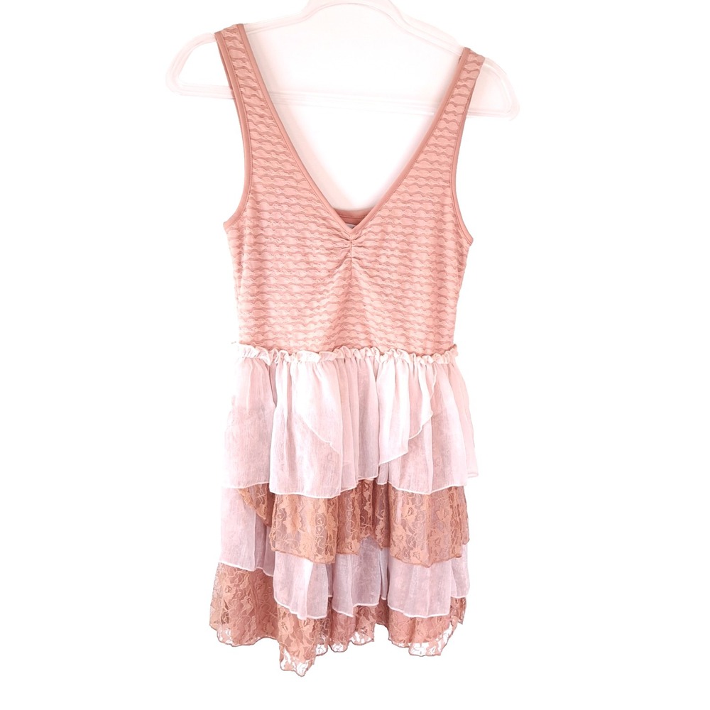 Rachael & Chloe‎ Tiered Lace Dress Women's M Pink Fairy Feminine Layers